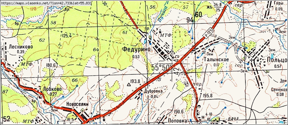 Карта вачского района нижегородской области с деревнями