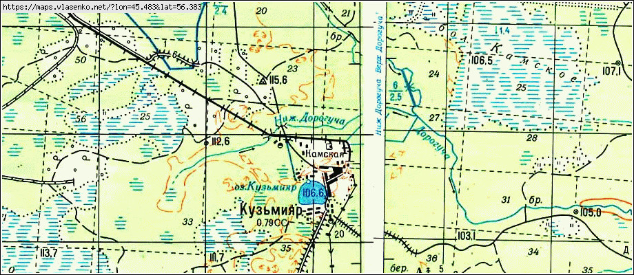 Воротынский район карта с деревнями