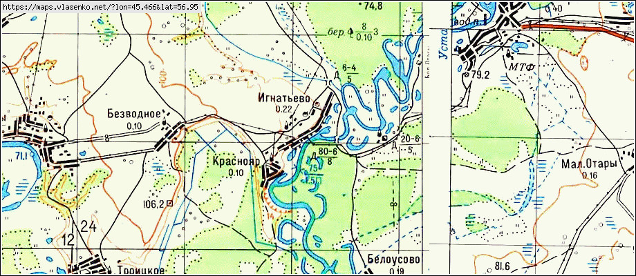 Нижегородская область воскресенский район карта с деревнями и дорогами