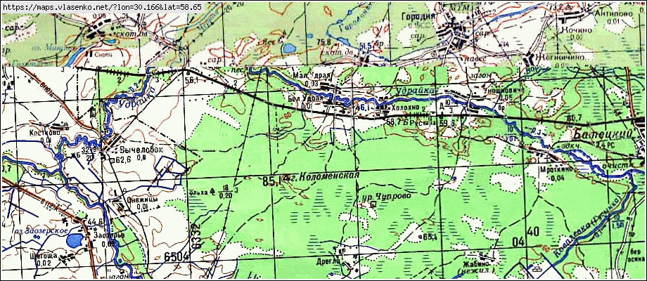 Карта БОЛЬШОЙ УДРАЙ, Новгородская область, Батецкий район