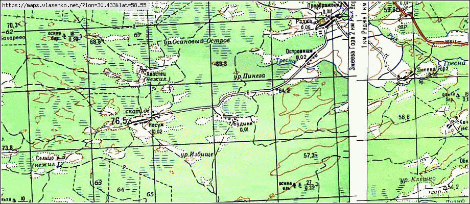 Карта БУДЫНИ, Новгородская область, Батецкий район