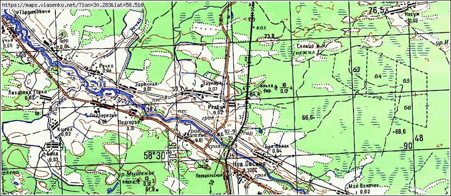 Карта РЕДБУЖ, Новгородская область, Батецкий район