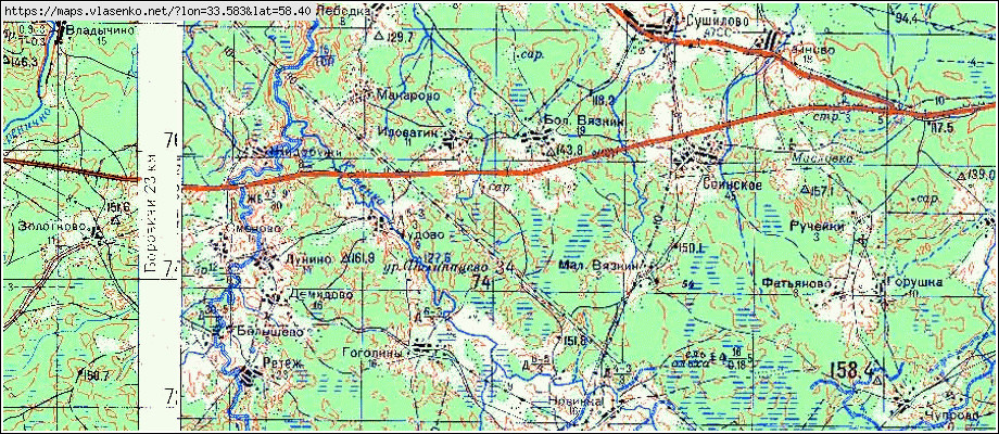Карта БОЛЬШОЙ ВЯЗНИК, Новгородская область, Боровичский район