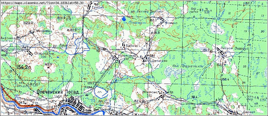 Карта ЩЕТИНОВО, Новгородская область, Боровичский район