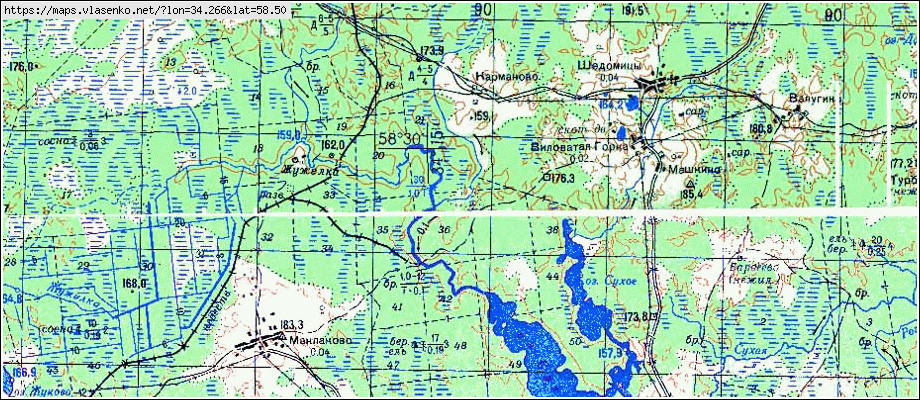 Карта КАРМАНОВО, Новгородская область, Боровичский район