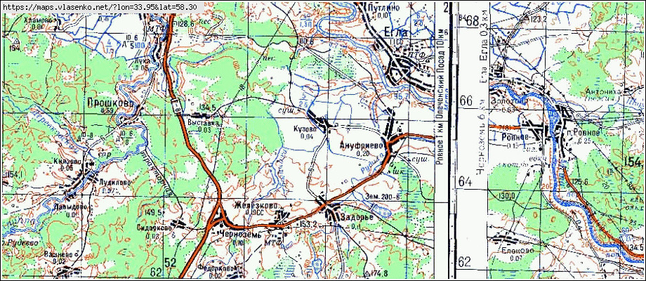 Карта КУЗОВО, Новгородская область, Боровичский район