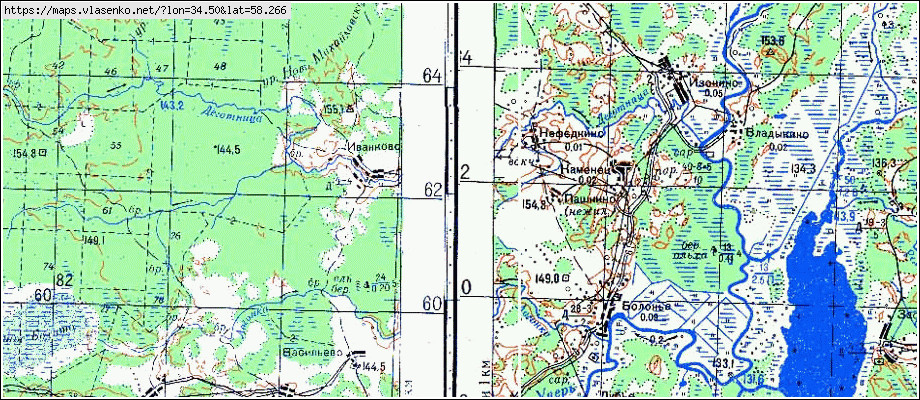 Карта МАРЬИНСКОЕ, Новгородская область, Боровичский район