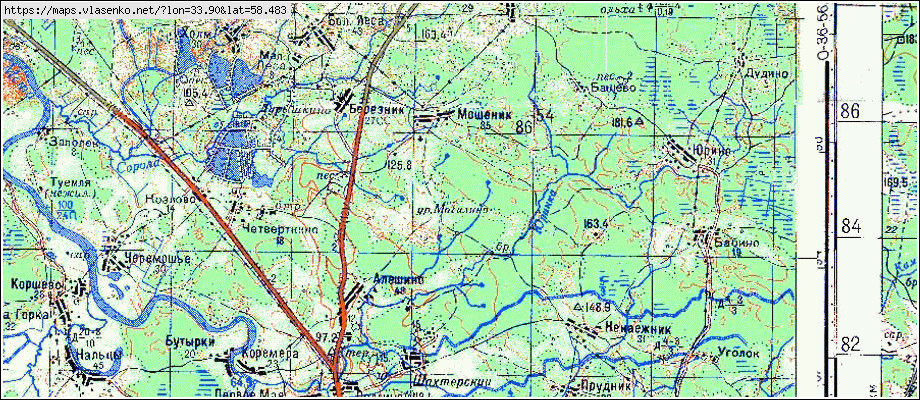 Карта МОЩЕНИК, Новгородская область, Боровичский район
