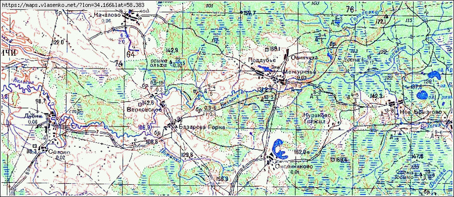 Карта боровичского района новгородской области с деревнями и дорогами