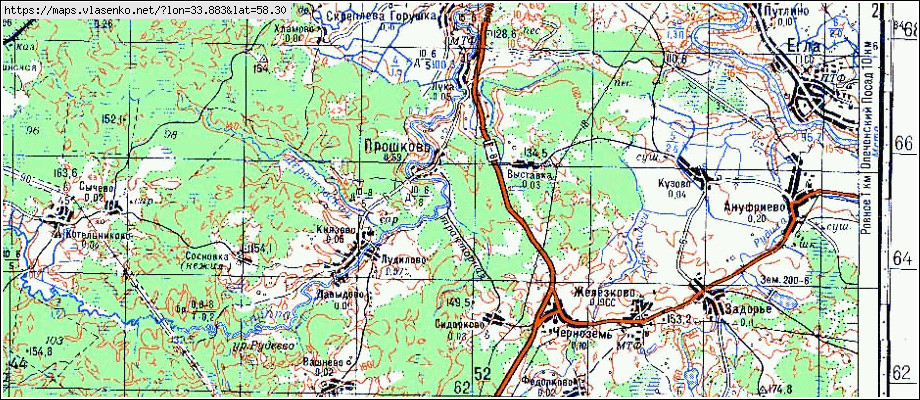 Карта ПРОШКОВО, Новгородская область, Боровичский район