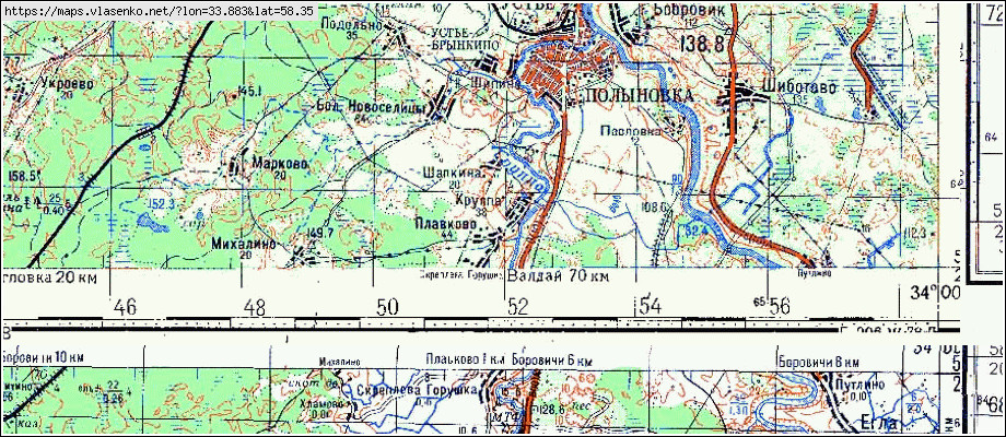 Карта ШАПКИНО, Новгородская область, Боровичский район