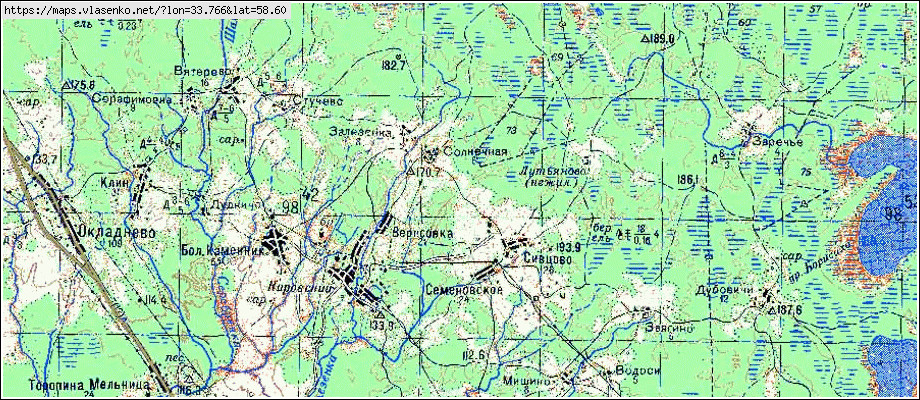 Карта СОЛНЕЧНАЯ, Новгородская область, Боровичский район