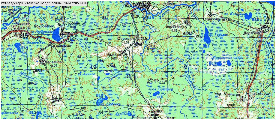 Карта СОРОКИНО, Новгородская область, Боровичский район
