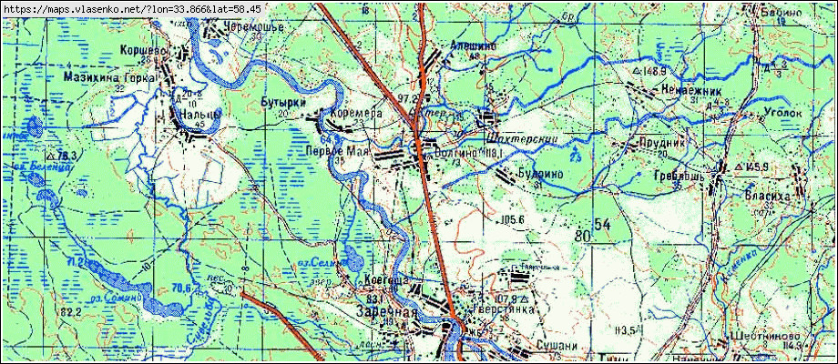 Карта ВОЛГИНО, Новгородская область, Боровичский район