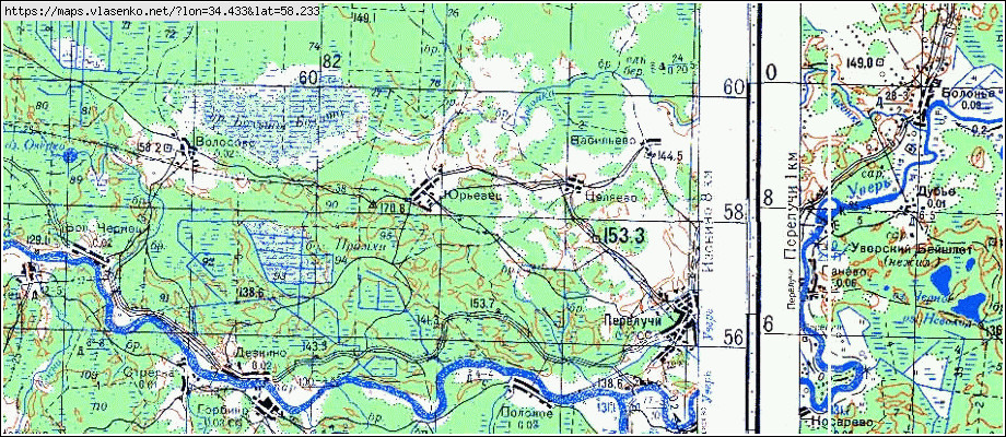 Карта ЮРЬЕВЕЦ, Новгородская область, Боровичский район