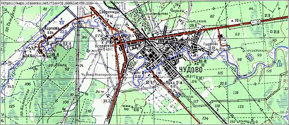 Карта чудово новгородская область