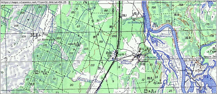 Карта ВОДОС, Новгородская область, Чудовский район