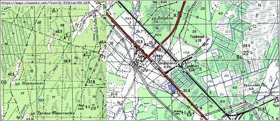 Карта ЗУЕВО, Новгородская область, Чудовский район