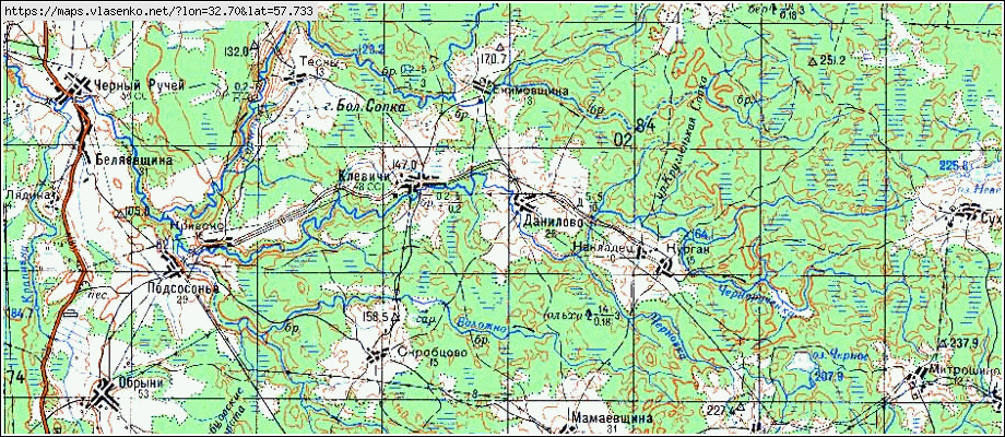 Карта ДАНИЛОВО, Новгородская область, Демянский район