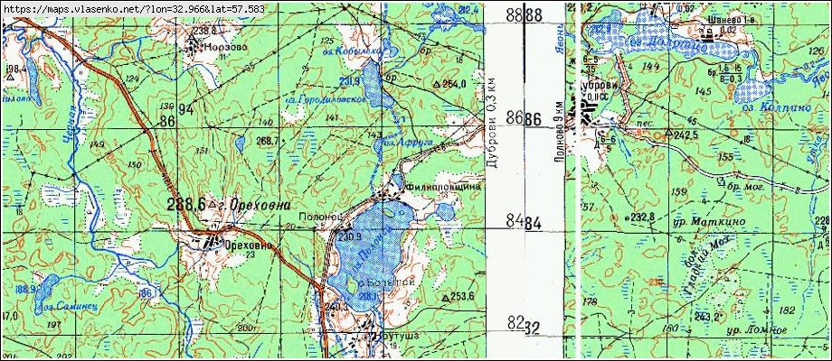 Карта ФИЛИППОВЩИНА, Новгородская область, Демянский район