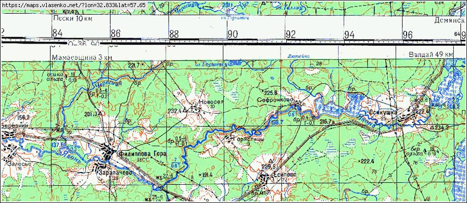 Карта ГОРИСТИЦЫ, Новгородская область, Демянский район