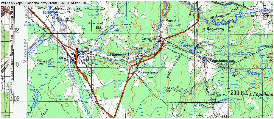 Карта демянского района новгородской области с деревнями и дорогами