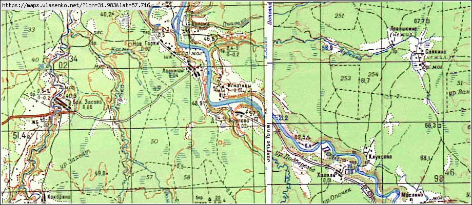 Карта КОРПОВО, Новгородская область, Демянский район