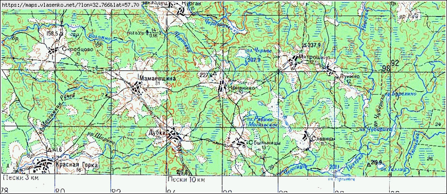 Карта демянского района новгородской области с деревнями и дорогами подробная