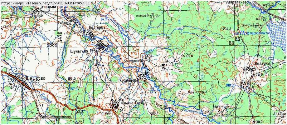Карта КУЗНЕЦОВО, Новгородская область, Демянский район