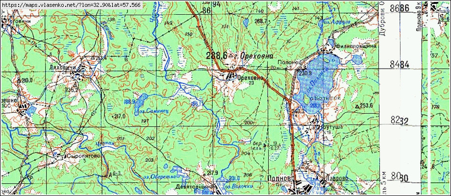 Карта ОРЕХОВНО, Новгородская область, Демянский район
