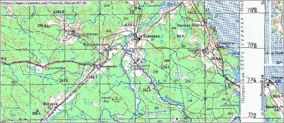 Карта ОСИНОВКА, Новгородская область, Демянский район