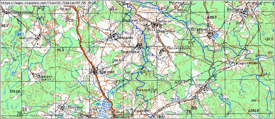 Карта ПОЦЕПОВО, Новгородская область, Демянский район