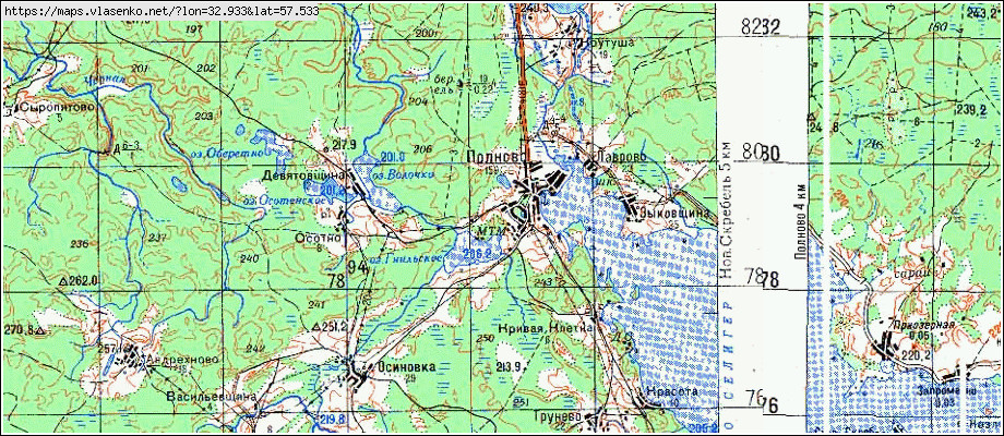 Карта ПОЛНОВО-СЕЛИГЕР, Новгородская область, Демянский район