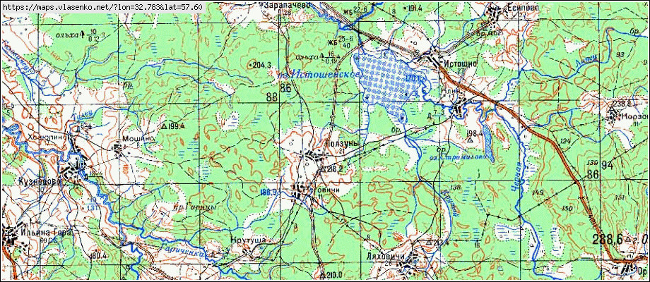 Карта ПОЛЗУНЫ, Новгородская область, Демянский район