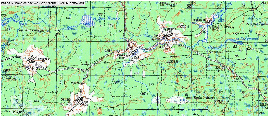 Карта РАБЕЖА, Новгородская область, Демянский район