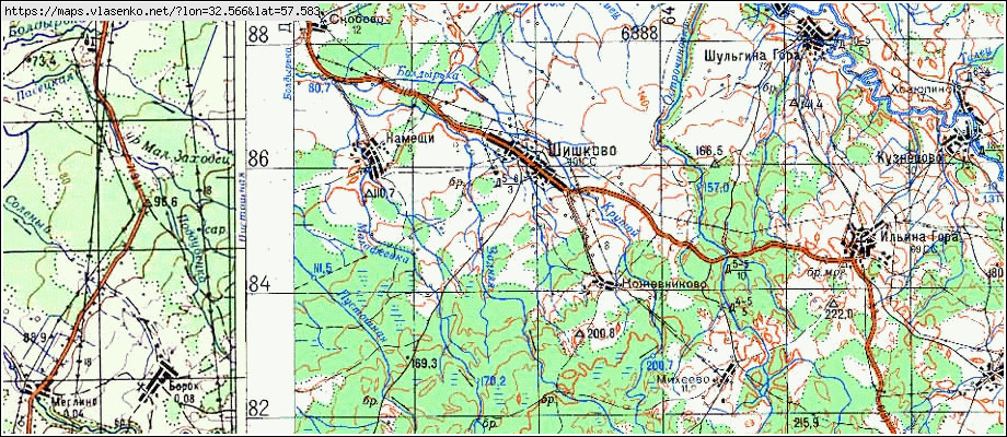 Карта ШИШКОВО, Новгородская область, Демянский район