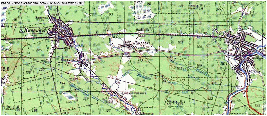 Карта ВЫДЕРКА, Новгородская область, Демянский район