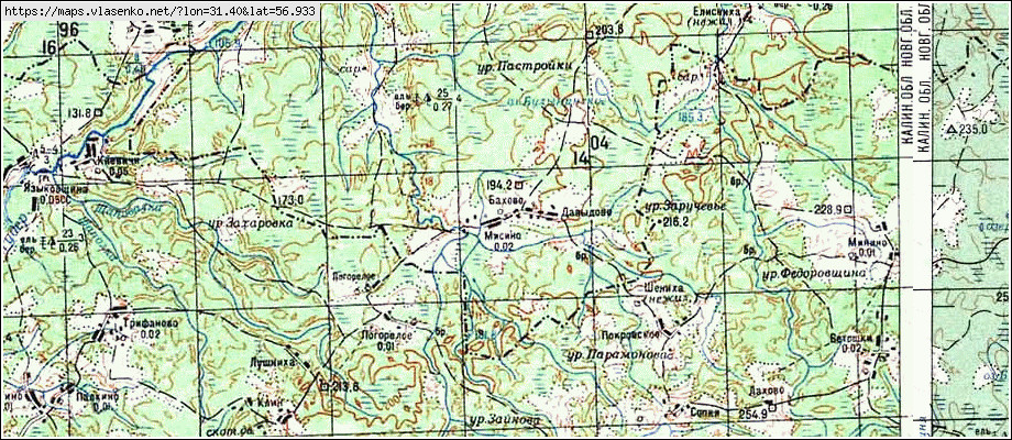 Карта ДАВЫДОВО, Новгородская область, Холмский район