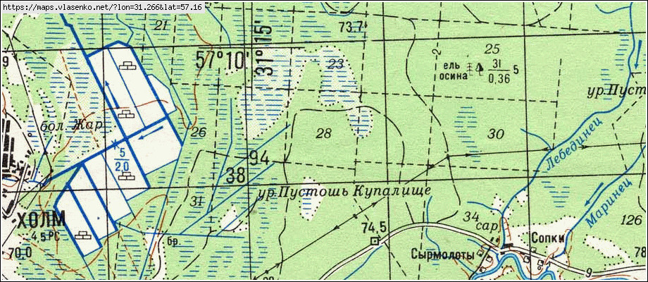 Карта ДУБРОВО, Новгородская область, Холмский район