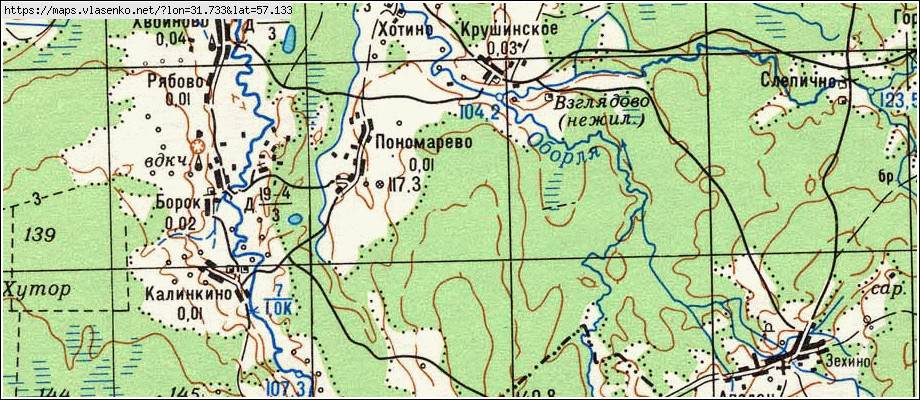 Карта ХОТИНО, Новгородская область, Холмский район