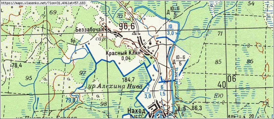 Карта КРАСНЫЙ КЛИН, Новгородская область, Холмский район