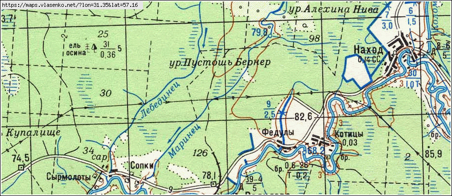 Карта МАЛАШЕВО, Новгородская область, Холмский район