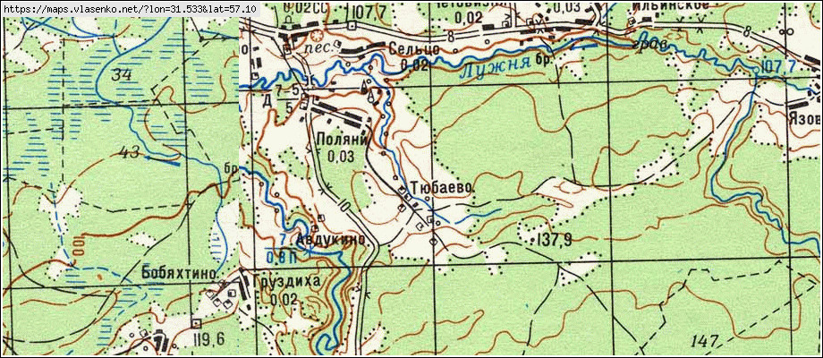 Карта холмского района новгородской области с деревнями и дорогами