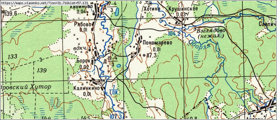 Карта холмского района новгородской области с деревнями и дорогами