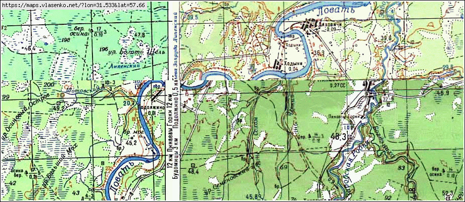 Карта ПРИЮТ, Новгородская область, Холмский район