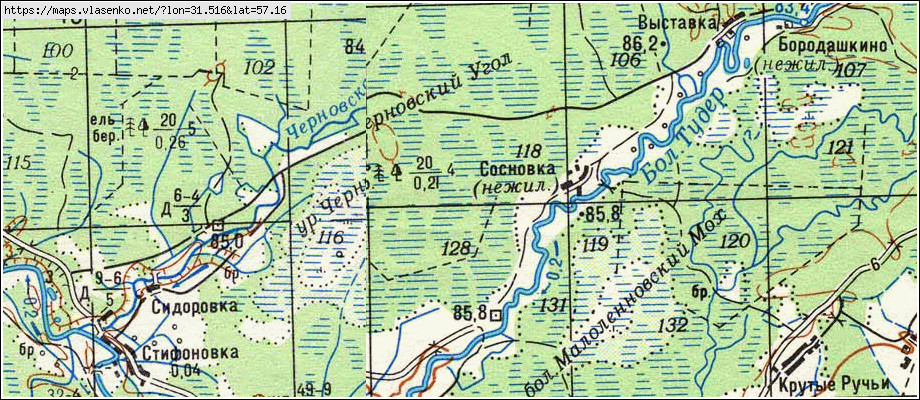 Карта ШАВРИНКА, Новгородская область, Холмский район