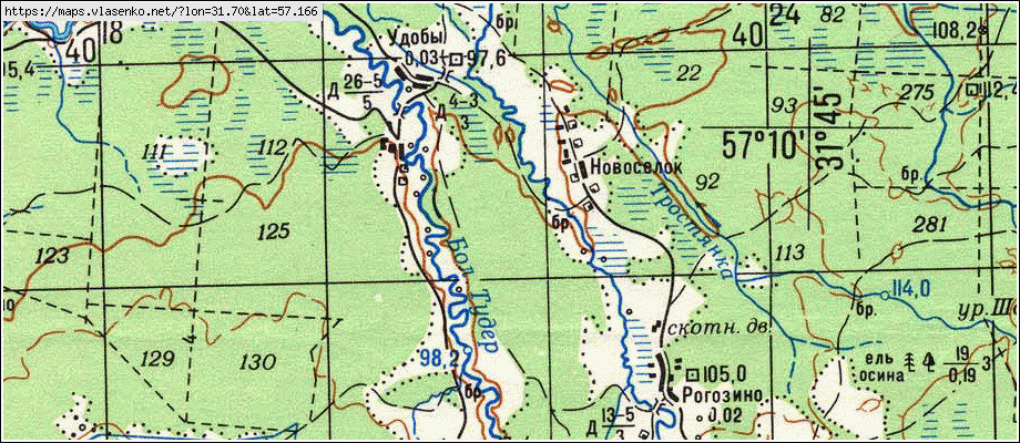 Карта УДОБЫ, Новгородская область, Холмский район