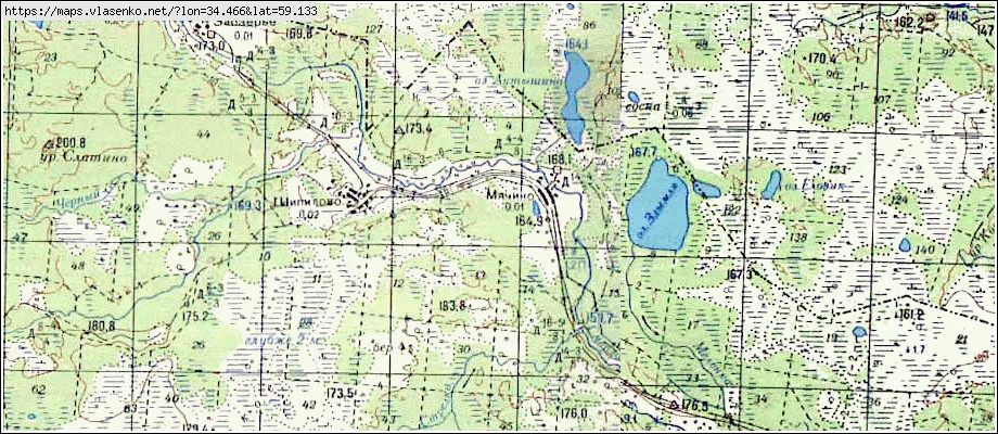 Карта МЯЧИНО, Новгородская область, Хвойнинский район