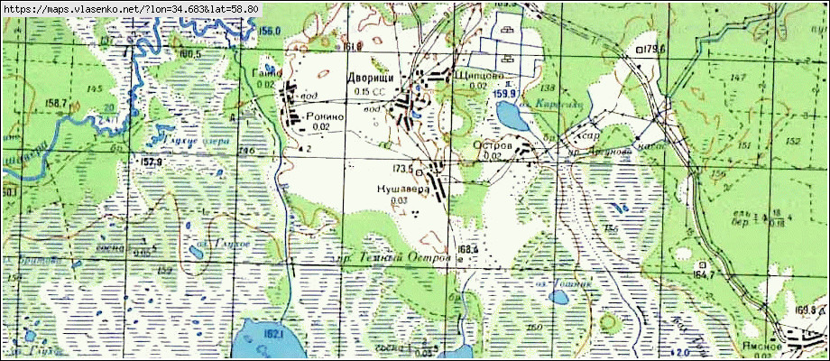 Карта РОНИНО, Новгородская область, Хвойнинский район