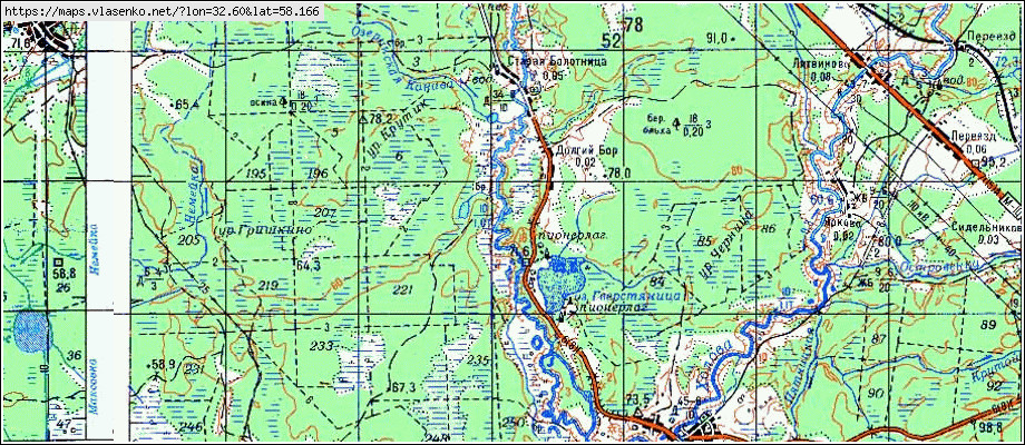 Карта ДОЛГИЙ БОР, Новгородская область, Крестецкий район